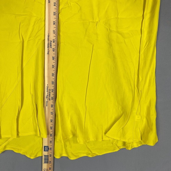 Ava & Viv Skirt Womens 2x Yellow Satin Midi A Line Elastic Waist Lightweight - Picture 8 of 12